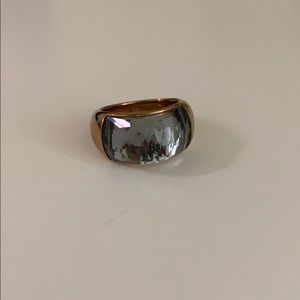 Swarovski Gold Blue Gemstone Dome Ring